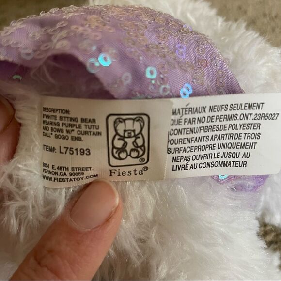 Ballet Cuddly Bear with Sequin Tutu and Bow “Curtain Call” - Picture 4 of 9